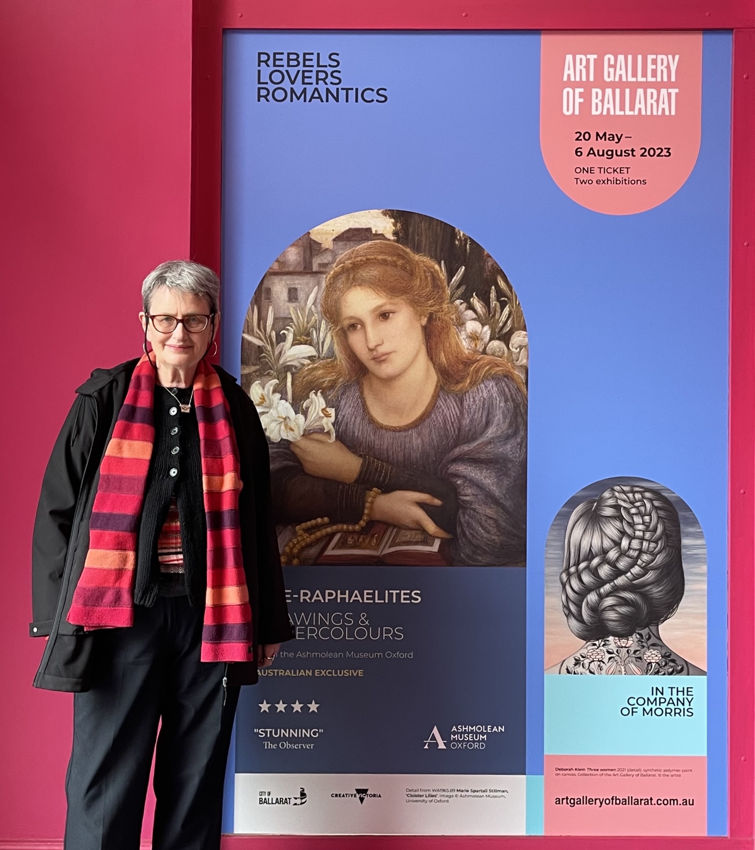 Deborah Klein with Poster for Ballarat Art Gallery